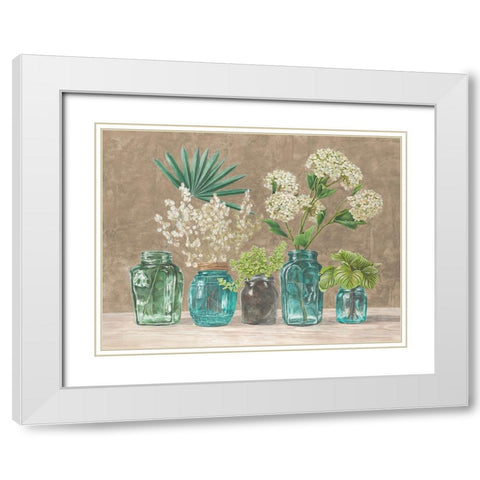 Spring Arrangement II - neutral White Modern Wood Framed Art Print with Double Matting by Thomlinson, Jenny