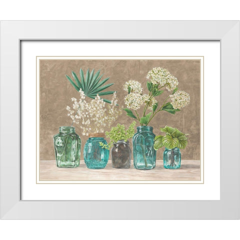 Spring Arrangement II - neutral White Modern Wood Framed Art Print with Double Matting by Thomlinson, Jenny