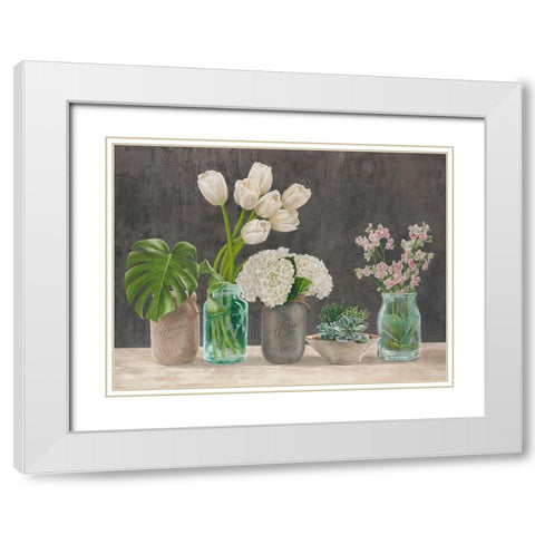 Spring Arrangement I White Modern Wood Framed Art Print with Double Matting by Thomlinson, Jenny