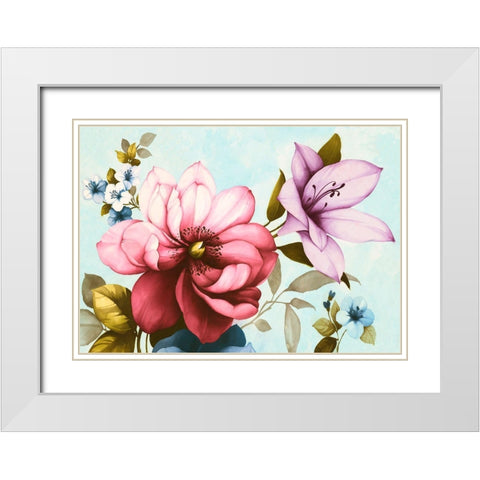 Purple Azaleas White Modern Wood Framed Art Print with Double Matting by Keiko, Rei
