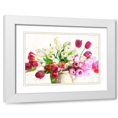 Bouquet on white background White Modern Wood Framed Art Print with Double Matting by Parr, Kelly