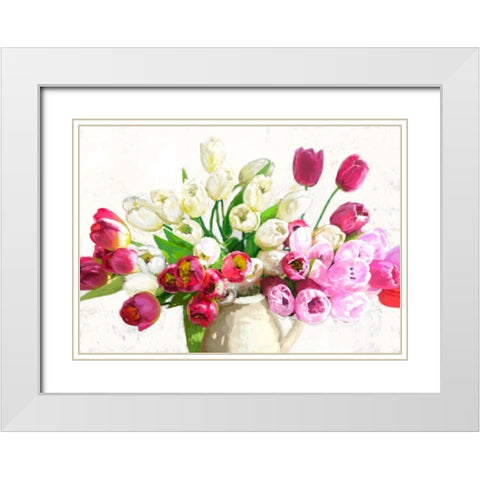 Bouquet on white background White Modern Wood Framed Art Print with Double Matting by Parr, Kelly
