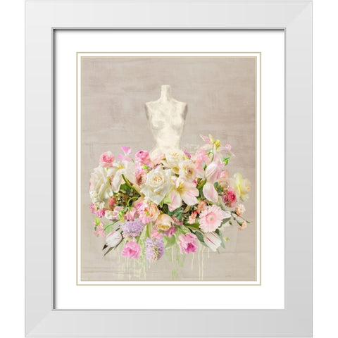 Dressed in Flowers I White Modern Wood Framed Art Print with Double Matting by Parr, Kelly