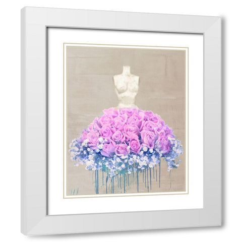 Dressed in Flowers II White Modern Wood Framed Art Print with Double Matting by Parr, Kelly