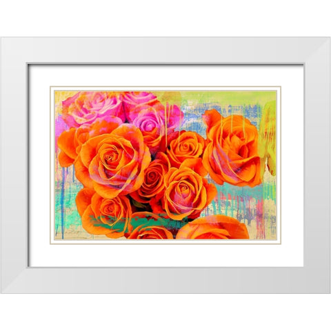 Dripping Roses White Modern Wood Framed Art Print with Double Matting by Parr, Kelly