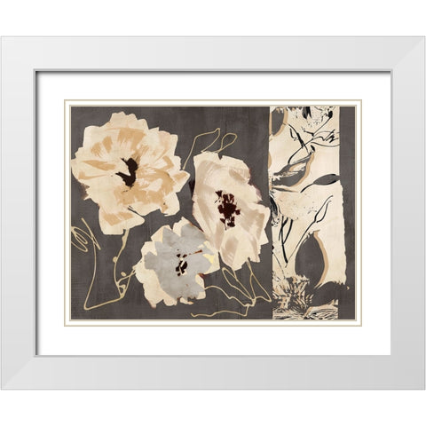 Earth Flowers I White Modern Wood Framed Art Print with Double Matting by Parr, Kelly