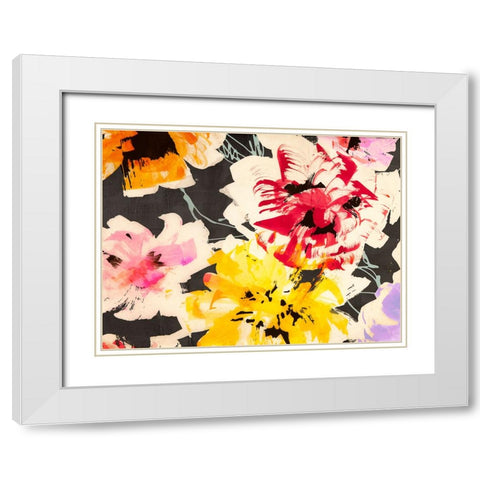 Neon Flowers II (detail) White Modern Wood Framed Art Print with Double Matting by Parr, Kelly