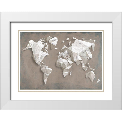 A different world (Taupe) White Modern Wood Framed Art Print with Double Matting by Kaj, Rama