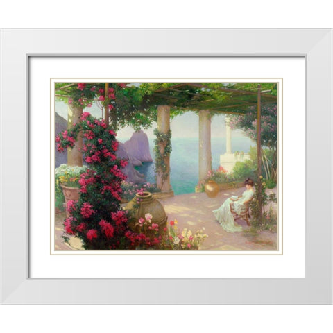 The Terrace Capri White Modern Wood Framed Art Print with Double Matting by Schuster, Karl Maria