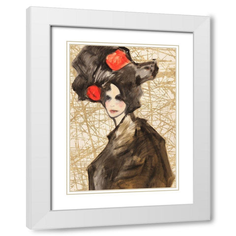 Asian Deity (detail) White Modern Wood Framed Art Print with Double Matting by Kumi