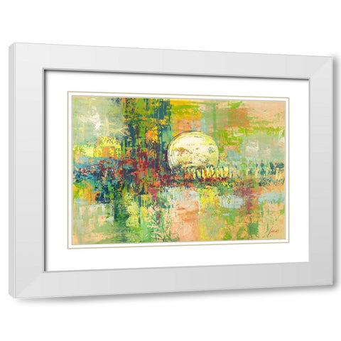 Luna piena White Modern Wood Framed Art Print with Double Matting by Lucas