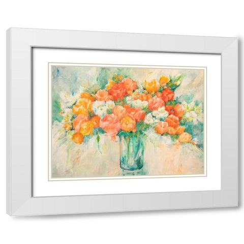 Bouquet di primavera White Modern Wood Framed Art Print with Double Matting by Banfi, Laura