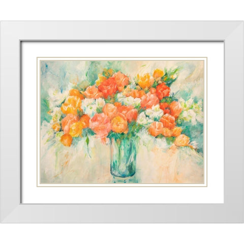 Bouquet di primavera White Modern Wood Framed Art Print with Double Matting by Banfi, Laura