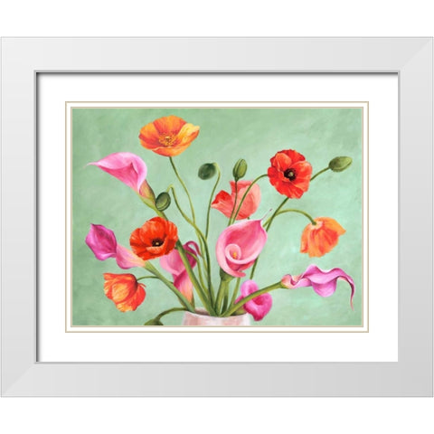 Fancy Composition White Modern Wood Framed Art Print with Double Matting by Villa, Luca