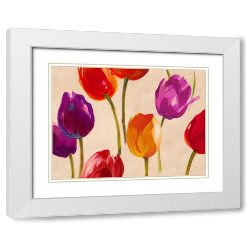 Tulip Funk White Modern Wood Framed Art Print with Double Matting by Villa, Luca
