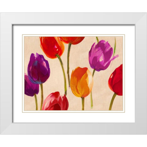 Tulip Funk White Modern Wood Framed Art Print with Double Matting by Villa, Luca