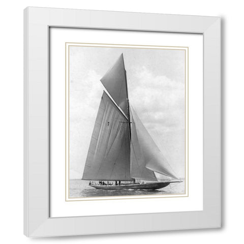 The Vanitie During the Americas Cup 1910 White Modern Wood Framed Art Print with Double Matting by Levick, Edwin
