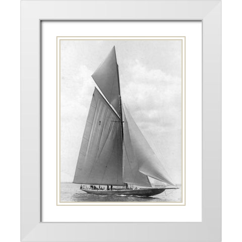 The Vanitie During the Americas Cup 1910 White Modern Wood Framed Art Print with Double Matting by Levick, Edwin