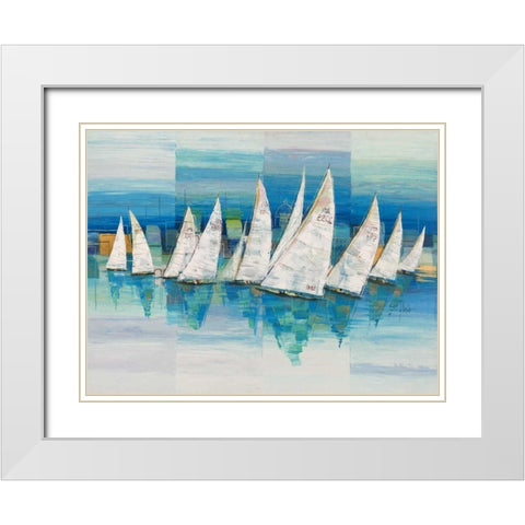 Oceano White Modern Wood Framed Art Print with Double Matting by Florio, Luigi
