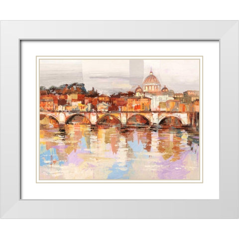 Dolcemente Roma White Modern Wood Framed Art Print with Double Matting by Florio, Luigi