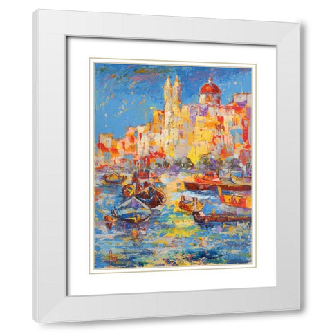 Malta White Modern Wood Framed Art Print with Double Matting by Florio, Luigi