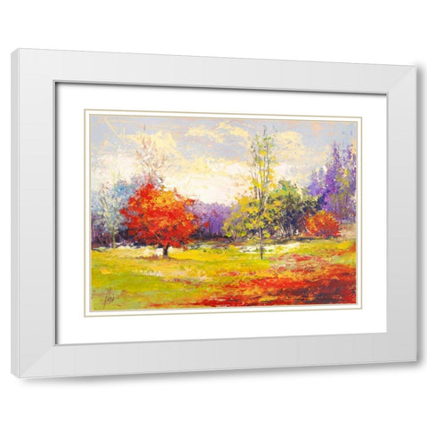 Colori d autunno White Modern Wood Framed Art Print with Double Matting by Florio, Luigi