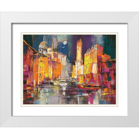 Verso il porto immaginario White Modern Wood Framed Art Print with Double Matting by Florio, Luigi