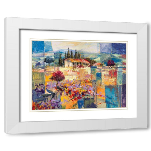 Racconto destate White Modern Wood Framed Art Print with Double Matting by Florio, Luigi