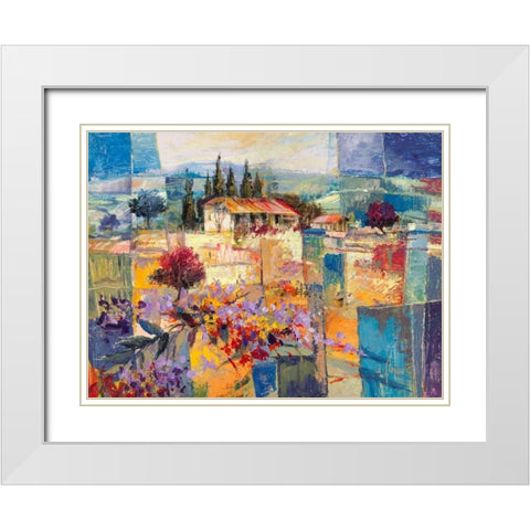 Racconto destate White Modern Wood Framed Art Print with Double Matting by Florio, Luigi