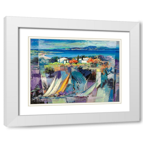 Racconto mediterraneo White Modern Wood Framed Art Print with Double Matting by Krahmer, Frank