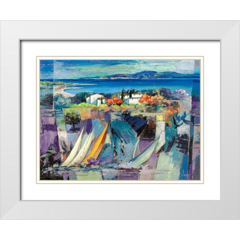 Racconto mediterraneo White Modern Wood Framed Art Print with Double Matting by Krahmer, Frank