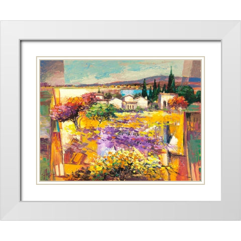 Estate mediterranea White Modern Wood Framed Art Print with Double Matting by Florio, Luigi