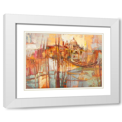 Colori di Venezia White Modern Wood Framed Art Print with Double Matting by Luigi, Florio