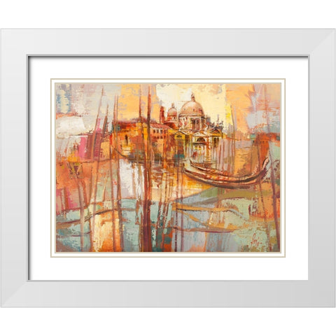 Colori di Venezia White Modern Wood Framed Art Print with Double Matting by Luigi, Florio