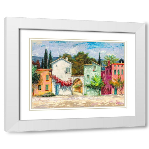 Paese italiano II White Modern Wood Framed Art Print with Double Matting by Luigi, Florio