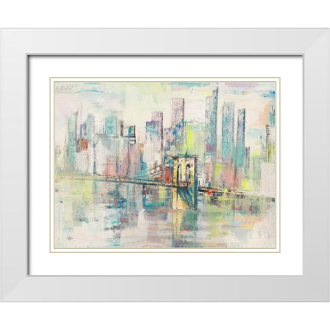 Mattino a Manhattan White Modern Wood Framed Art Print with Double Matting by Florio, Luigi