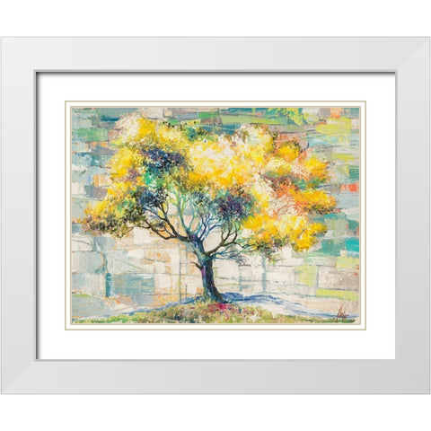 Albero del sole White Modern Wood Framed Art Print with Double Matting by Florio, Luigi