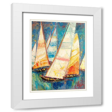 Vele a colori II White Modern Wood Framed Art Print with Double Matting by Florio, Luigi