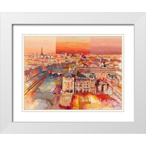 Sognando Parigi White Modern Wood Framed Art Print with Double Matting by Florio, Luigi