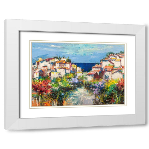 Borgo sul mare (detail) White Modern Wood Framed Art Print with Double Matting by Florio, Luigi