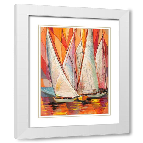 Vele allalba White Modern Wood Framed Art Print with Double Matting by Florio, Luigi