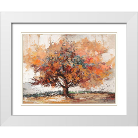 Brezza dAutunno White Modern Wood Framed Art Print with Double Matting by Florio, Luigi