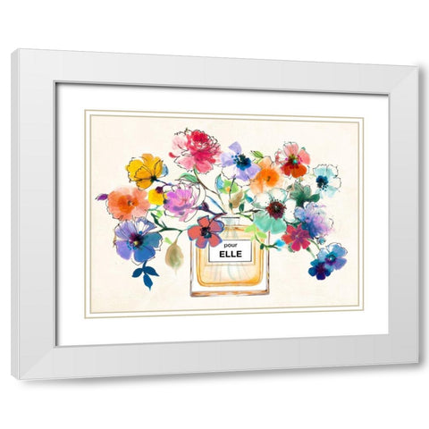 Perfume Bouquet White Modern Wood Framed Art Print with Double Matting by Michelle, Clair