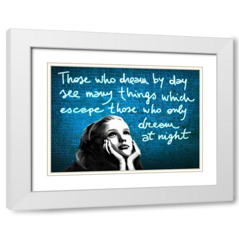 Dream by Day White Modern Wood Framed Art Print with Double Matting by Masterfunk Collective