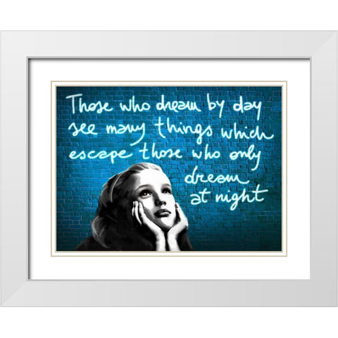 Dream by Day White Modern Wood Framed Art Print with Double Matting by Masterfunk Collective