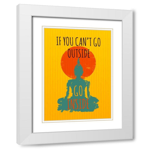 Go Inside White Modern Wood Framed Art Print with Double Matting by Masterfunk Collective