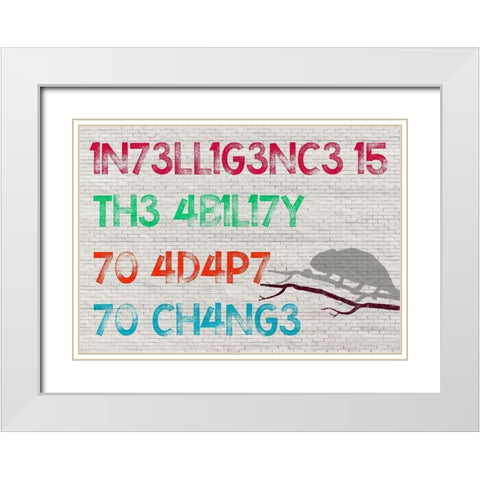 Intelligence White Modern Wood Framed Art Print with Double Matting by Masterfunk Collective