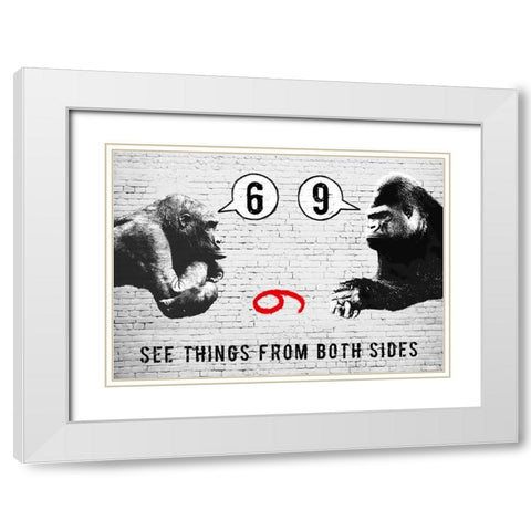 See things from both sides White Modern Wood Framed Art Print with Double Matting by Masterfunk Collective