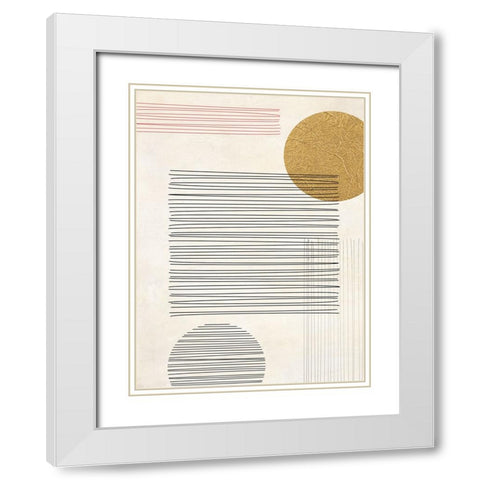 Lines and Shapes I White Modern Wood Framed Art Print with Double Matting by Miko, Sayaka