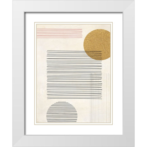 Lines and Shapes I White Modern Wood Framed Art Print with Double Matting by Miko, Sayaka
